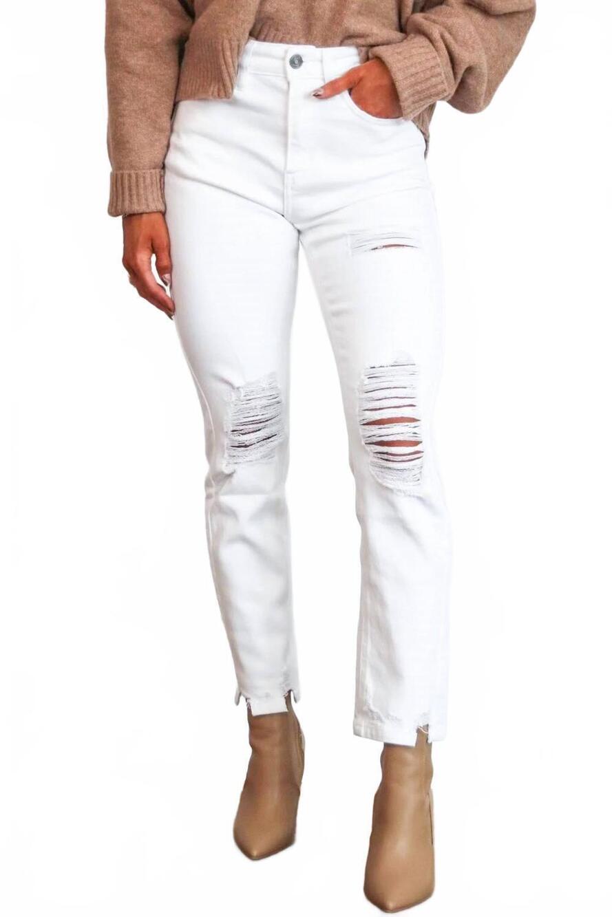 NEW KANCAN kimmie distressed jeans in white